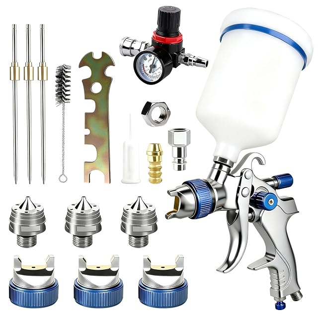 Kit pistola a spruzzo HVLP MFUSUL con tre ugelli