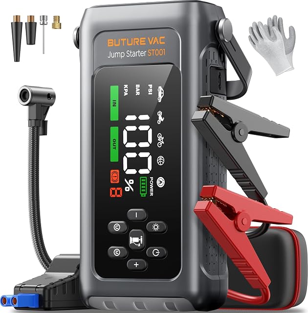 Avviatore d'emergenza BuTure ST001 con compressore per pneumatici integrato