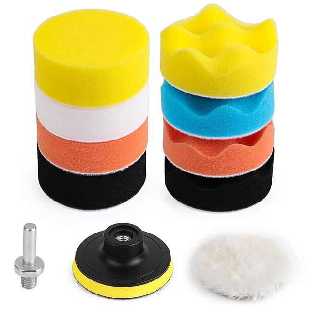 Set di tamponi da lucidatura Kshineni da 80 mm con adattatore per trapano