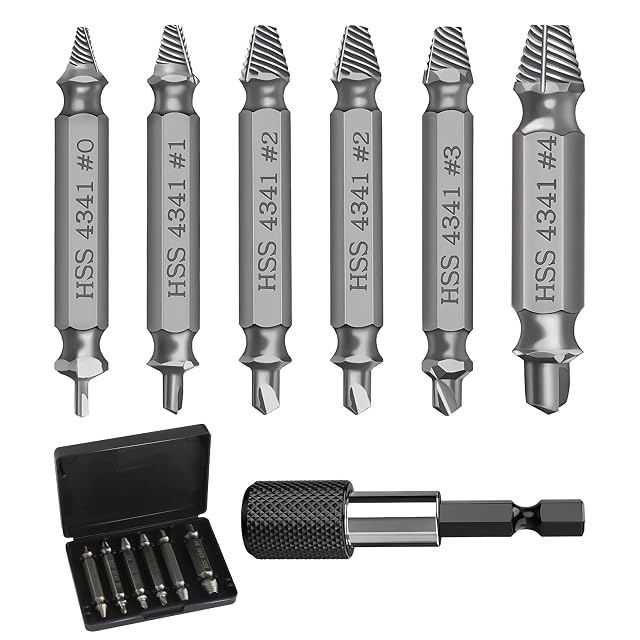 Set di estrattori per viti CAINCAY con portainserti magnetico