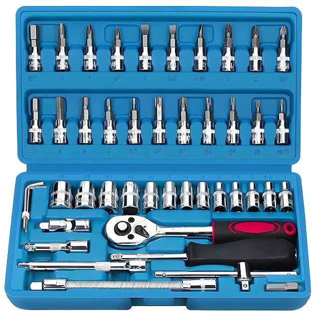 Set Retoo da 46 pezzi di bussole e inserti in 1/4 di pollice