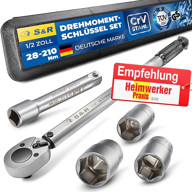 Set chiave dinamometrica S&R da 1/2 pollice con bussole