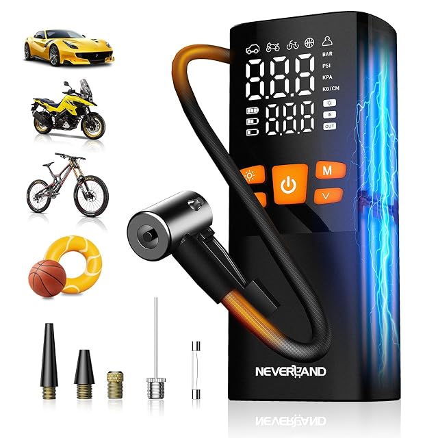 Compressore per pneumatici senza fili NEVERLAND con batteria