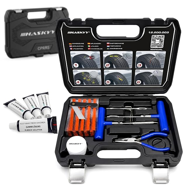 Kit professionale di riparazione pneumatici HASKYY da 47 pezzi